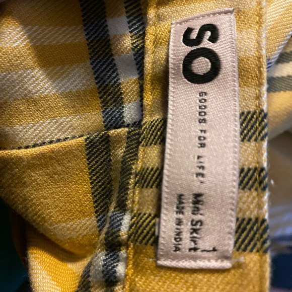 SO Yellow Plaid A-Line Skirt - Picture 3 of 3